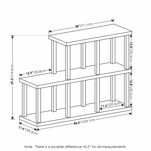 Furinno TurnNTube No Tools 5Cube Decorative Display Shelf, Americano