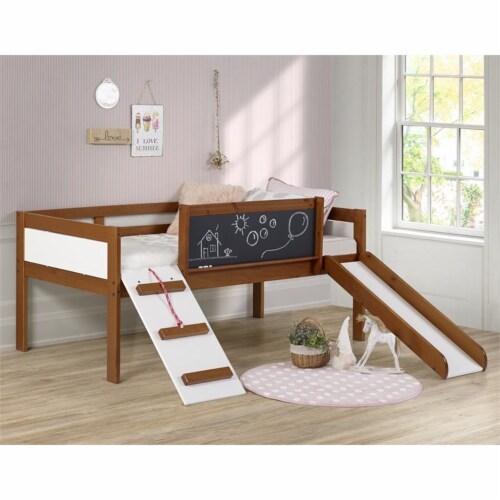 Donco Kids Art Play Junior Twin Solid Wood Low Loft Bed in