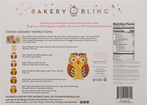 Bakery Bling Fall Owl Cookie Kit Perspective: back