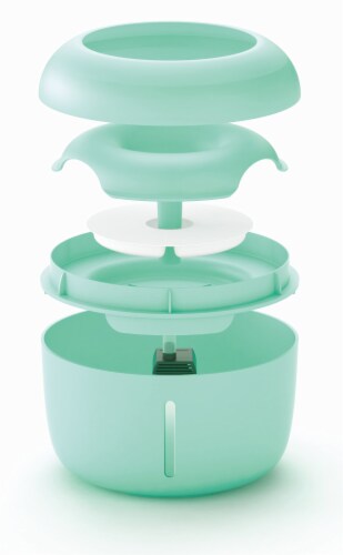 Moda-Pure' Ultra-Quiet Filtered Dog and Cat Fountain Waterer - One Size / Green Perspective: back
