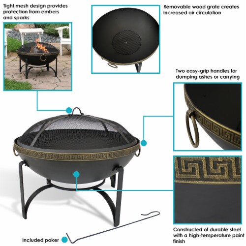 Fred Meyer - Sunnydaze 26" Fire Pit Steel Contemporary ...