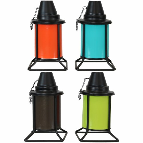 Tabletop Patio Torches Metal Multi-Color Outdoor Garden Lawn Table Decor - 8-Pack Perspective: back