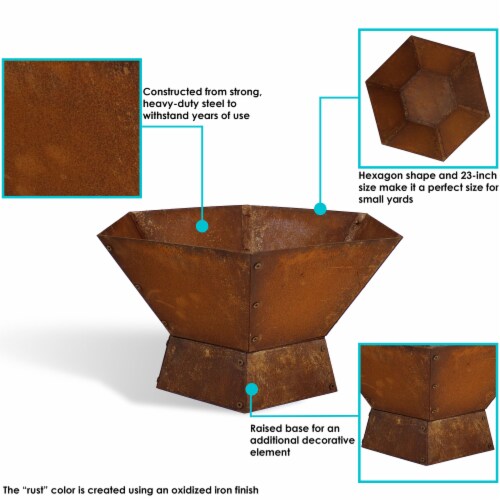 Fred Meyer - Sunnydaze 23" Fire Pit Steel with Oxidized ...
