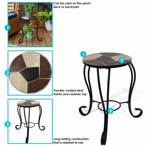 Mosaic top shop plant stand