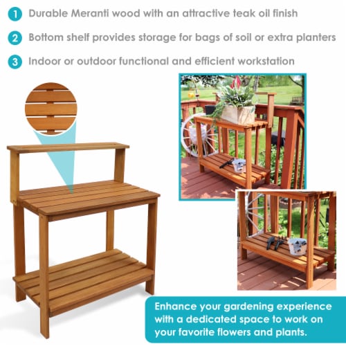 Merry products folding utility table & potting bench ptb0080010010 outlet