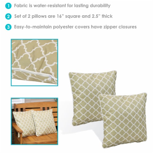 Tan and 2025 white outdoor pillows