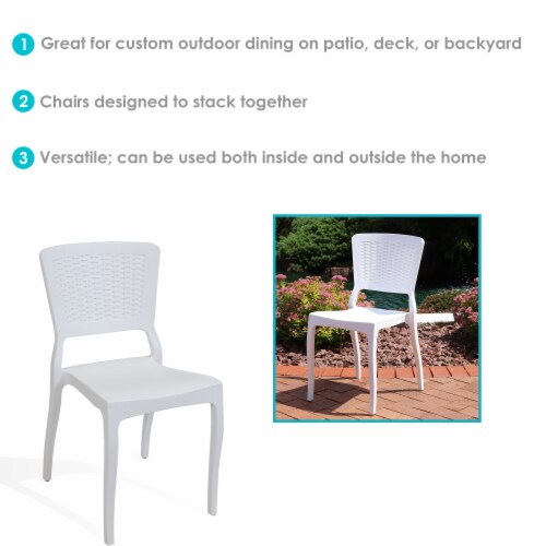 White plastic patio chairs stackable cheap
