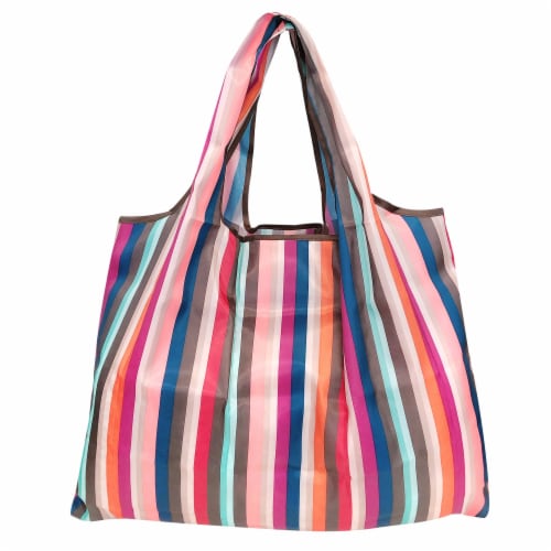 Wrapables Large Nylon Reusable Shopping Bag Stripes 1 Gerbes Super Markets