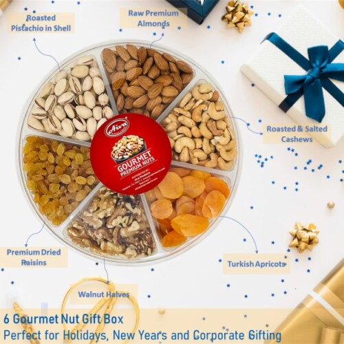 Aiva Holiday Nuts Gift Basket | Nut Mix Box | Fruit Nut Gift Box (1.8 lb) 1.8 LB Perspective: back