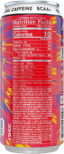 ASHOC Accelerator Fruit Punch Smart Energy Drink Can Perspective: back