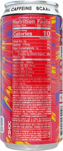 ASHOC Accelerator Fruit Punch Smart Energy Drink Can Perspective: back