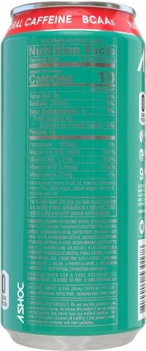 ASHOC Accelerator Watermelon Smart Energy Drink Can Perspective: back