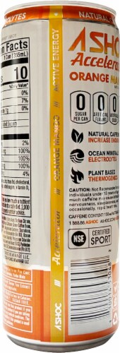 Adrenaline Shoc Orange Mango Accelerator Energy Drink Perspective: back