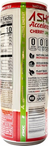 ASHOC Accelerator Cherry Limeade Energy Drink Can Perspective: back