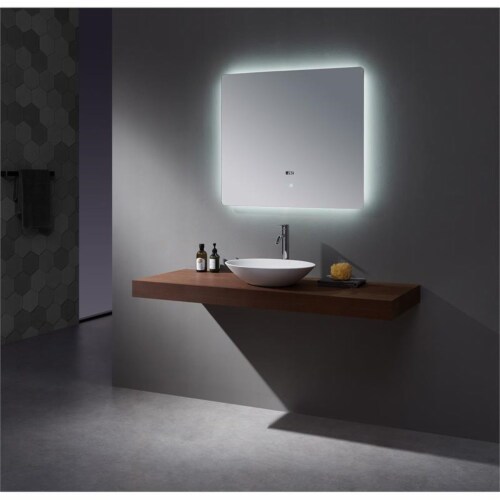 Lugano 36" Wide x 32" Tall LED Mirror w/ Defogger Perspective: back