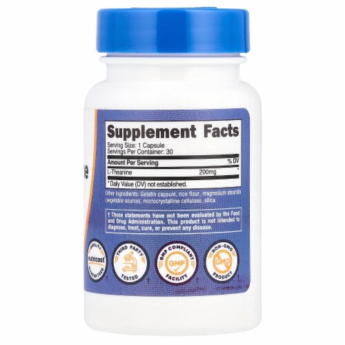 Nutricost® L-Theanine Supplement Capsules 200mg Perspective: back