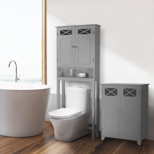 Elegant Home Fashions Wooden Over Toilet Cabinet Adjustable Shelves EHF-6803G Perspective: back