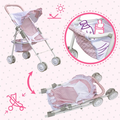 Baby Doll 3 in 1 Doll Stroller Set Pretend Play Dolls Stroller