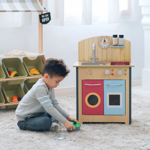 Teamson Kids Little Chef Porto Classic Wooden Kitchen Playset with 4 Play Cooking Accessories 1 Smith s Food and Drug