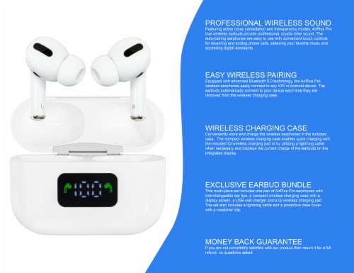 Airplus Ultimate Wireless Bluetooth Earbuds - White Perspective: back