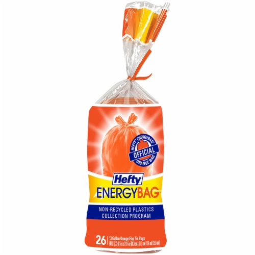 Hefty Energy Bag Program 8 Gallon Orange Flap Tie Bags, 20 ct - Kroger