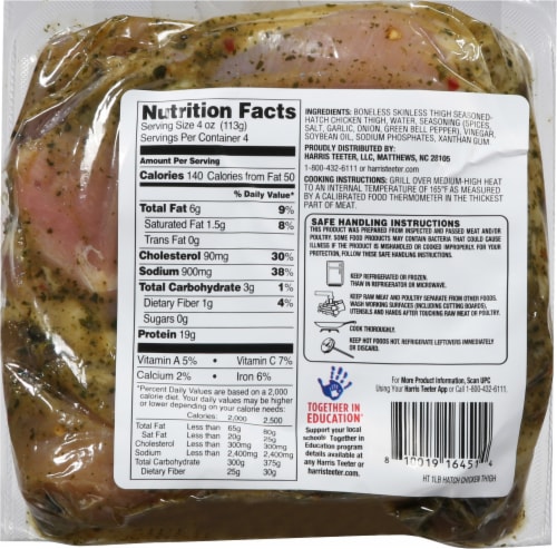 Harris Teeter Fresh Chicken Seasoned Hatch Chile Thighs Perspective: back