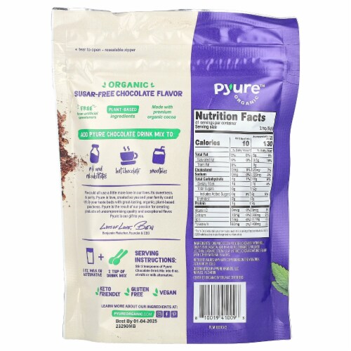 Pyure™ Organic Hot Chocolate Drink Mix Perspective: back