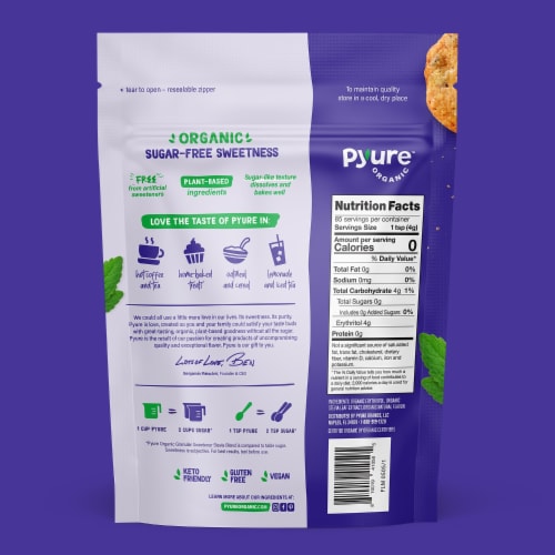 Pyure® Stevia Blend Organic Granular Sweetener Perspective: back