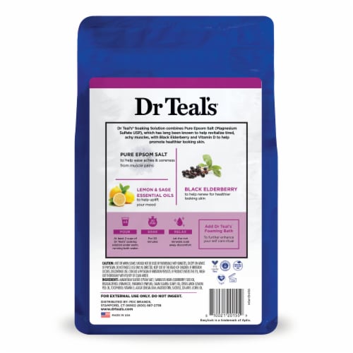 Dr Teal's® Black Elderberry Pure Epsom Salt Soaking Solution Perspective: back