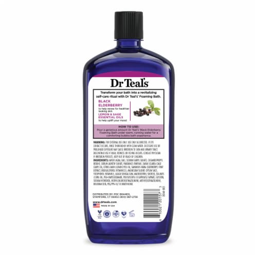 Dr Teal's® Vitamin D Black Elderberry with Epsom Salt Foaming Bath Perspective: back