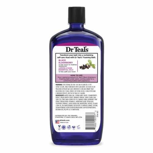 Dr Teal's® Vitamin D Black Elderberry with Epsom Salt Foaming Bath Perspective: back