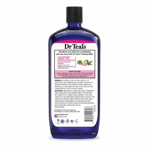 Dr. Teal's® Herbal Plant Complex Menstrual Relief with Epsom Salt Foaming Bath Perspective: back