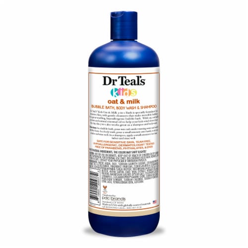 Dr Teal's® Kids Sensitive Skin Oat & Milk 3-in-1 Bubble Bath Body Wash & Shampoo Perspective: back