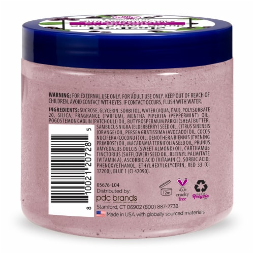 Dr Teal's Black Elderberry Shea Sugar Scrub Perspective: back