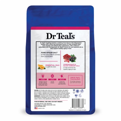 Dr Teal's® Pomegranate and Black Currant With Pure Epsom Salt Magnesium Soak Perspective: back