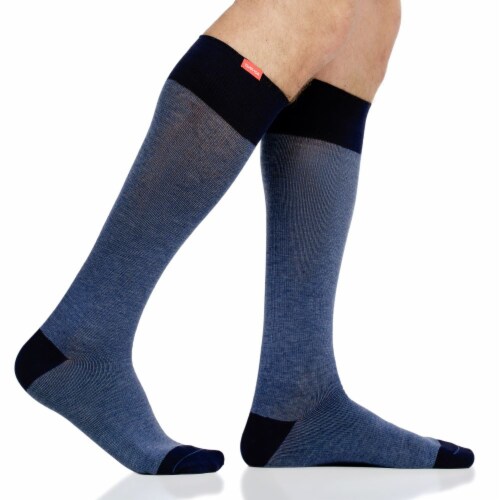 VIM & VIGR Compression Socks: 15-20 mmHg: Heathered (Cotton) - Navy