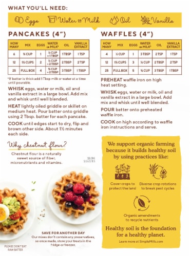 Simple Mills® Organic Chestnut Flour Pancake & Waffle Mix Perspective: back