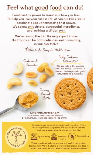 Simple Mills® Creamy Peanut Butter Stuffed Sandwich Cookies