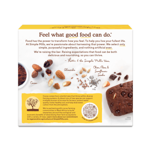 Simple Mills® Almond Flour Soft Baked Chocolate Brownie Bar Perspective: back