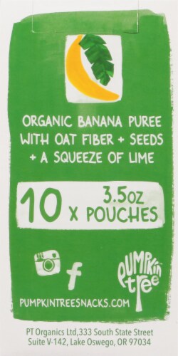 Organic Banana Puree With Oat Fiber & Seeds + A Squeeze Of Lime Pouch 10 ct / 3.5 oz Perspective: back