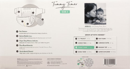 The Honest Company Clean Conscious Diapers Pandas + Barnyard Babies Size 2 (12-18 lbs) Perspective: back