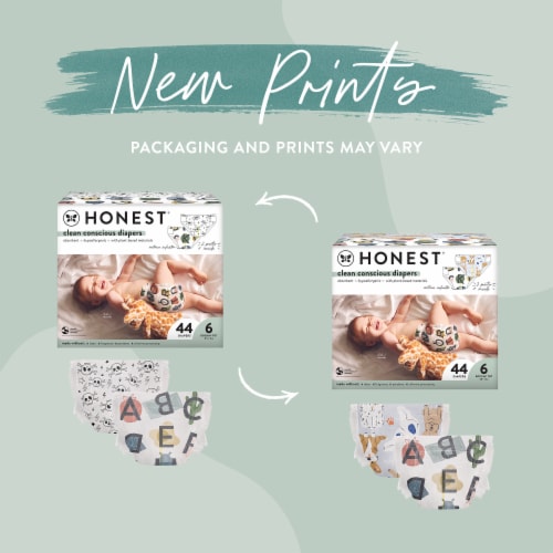 The Honest Co. All The Letters + It's A Pawty Clean Conscious Diapers Perspective: back