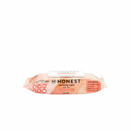 The Honest Co® Grapefruit Grove with Aloe Sanitizing Wipes Perspective: back