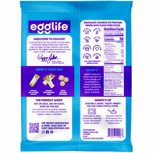 Egglife Everything Bagel Egg White Wraps Perspective: back