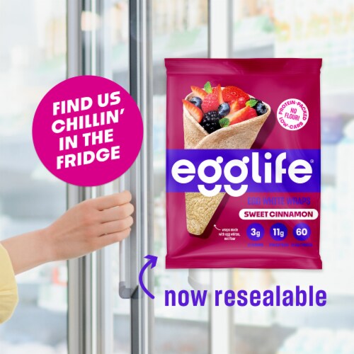 Egglife Sweet Cinnamon Egg White Wraps Perspective: back