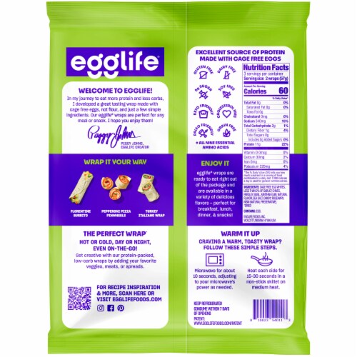 Egglife Roasted Garlic & Herb Egg White Wraps Perspective: back