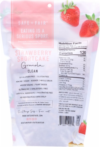 Safe+Fair Strawberry Shortcake Granola Perspective: back