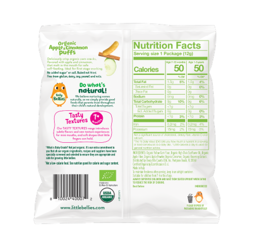 Little Bellies Baby Bellies™ Organic Apple & Cinnamon Puffs Snack Perspective: back