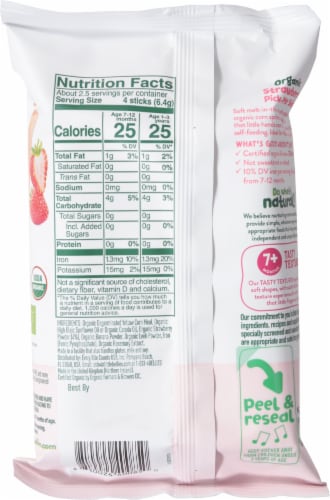 Little Bellies™ Organic Strawberry Pick-Me Sticks Puffed Corn Snacks Perspective: back