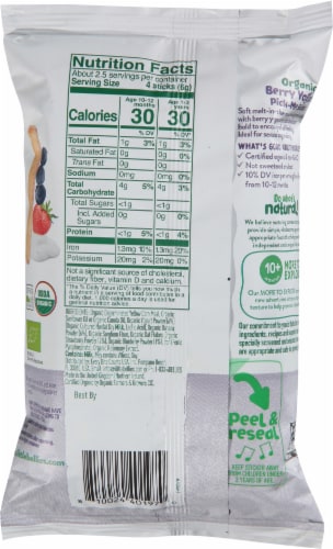Little Bellies Organic Berry Yoghurt Pick-Me Sticks Puffed Multigrain Snacks Perspective: back